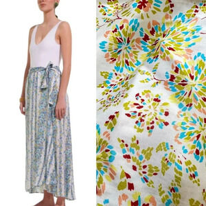 Poupette St. Barth Abstract Floral Wrap Skirt Size XS